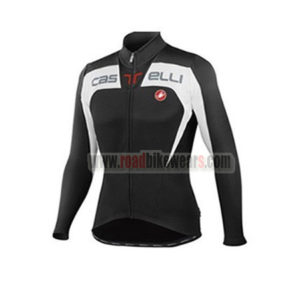 2015 Team Castelli Cycling Long Jersey Maillot Black White