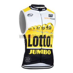 2015 Team LOTTO JUMBO Cycling Sleeveless Jersey Yellow Black