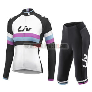 2015 Team Liv Women's Cycling Long Jersey + Capri Cropped Trousers White