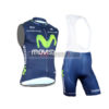 2015 Team Movistar Cycle Sleeveless Vest Bib Kit