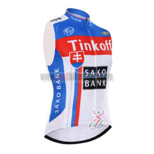 2015 Team Tinkoff SAXO BANK Cycling Sleeveless Jersey White Blue Red