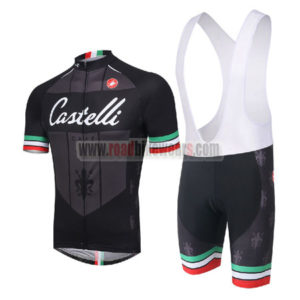 2016 Team Castelli CAFE Cycling Bib Kit Black Green Red