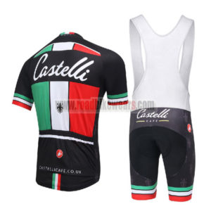 2016 Team Castelli CAFE Racing Bib Kit Black Green Red
