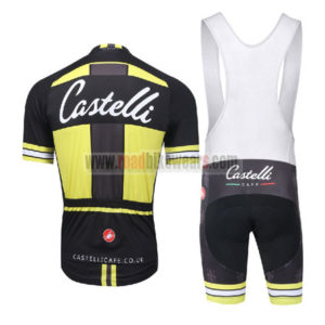 2016 Team Castelli CAFE Racing Bib Kit Black Yellow