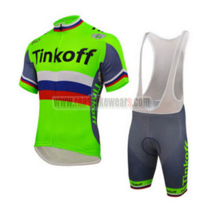 2016 Team Tinkoff Cycling Bib Kit Fluo Green