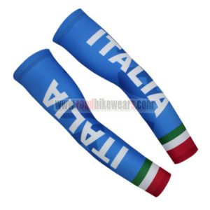 2016 Team ITALIA Cycling Arm Warmers Sleeves Blue Red