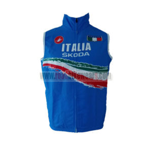 2012 Team ITALIA Cycling Vest Sleeveless Waistcoat Rain-proof Windbreak Blue
