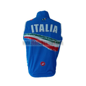 2012 Team ITALIA Riding Vest Sleeveless Waistcoat Rain-proof Windbreak Blue