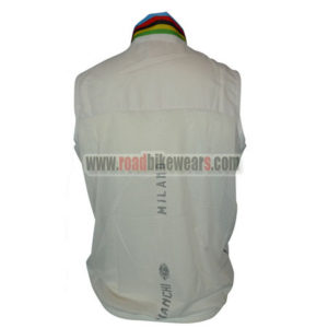 2013 BIANCHI Riding Vest Sleeveless Waistcoat Rain-proof Windbreak White Rainbow