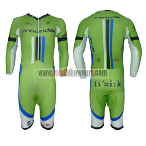 2013 Team Cannondale Long Sleeves Triathlon Cycling Outfit Skinsuit Green