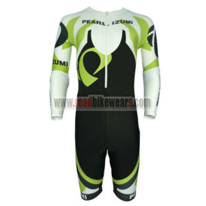 2013 Team PEARL IZUMI Long Sleeves Triathlon Cycling Wear Skinsuit Black White Green