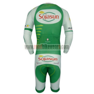 2013 Team Sojasun Long Sleeves Triathlon Biking Clothing Skinsuit Green