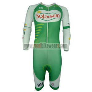 2013 Team Sojasun Long Sleeves Triathlon Cycling Wear Skinsuit Green