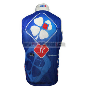 2014 Team FDJ Biking Vest Sleeveless Waistcoat Rain-proof Windbreak Blue