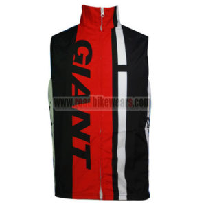 2014 Team GIANT Cycling Vest Sleeveless Waistcoat Rain-proof Windbreak Black Red