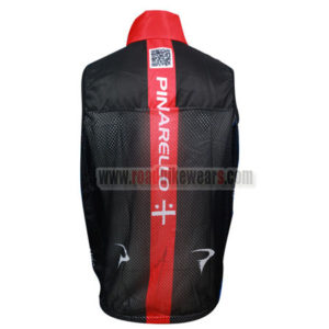 2014 Team PINARELLO Riding Vest Sleeveless Waistcoat Rain-proof Windbreak Black Red