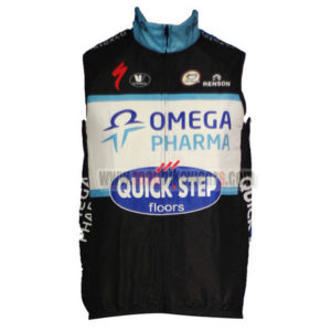 2014 Team QUICK STEP Cycling Vest Sleeveless Waistcoat Rain-proof Windbreak Black White