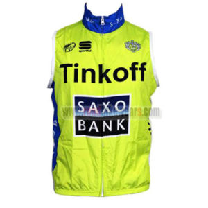 2015 Team Tinkoff SAXO BANK Cycle Vest Sleeveless Waistcoat Rain-proof Windbreak Yellow