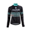 2016 Team BIANCHI MILANO Cycling Long Sleeves Jersey Black Blue Waves