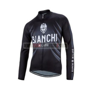 2016 Team BIANCHI MILANO Cycling Long Sleeves Jersey Black Grey