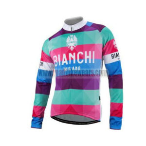 2016 Team BIANCHI MILANO Cycling Long Sleeves Jersey Pink Purple Blue