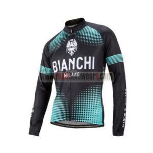 2016 Team BIANCHI MILANO Riding Long Sleeves Jersey Black Blue