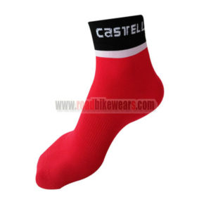 2016 Team Castelli Cycling Socks Red Black