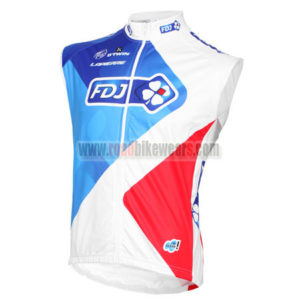 2016 Team FDJ Cycling Vest Sleeveless Waistcoat Rain-proof Windbreak Blue Red