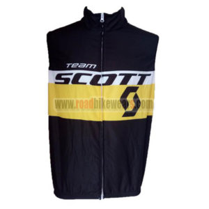 2016 Team SCOTT Cycling Vest Sleeveless Waistcoat Rain-proof Windbreak Black Yellow