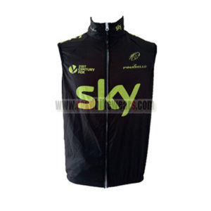 2016 Team SKY Riding Vest Sleeveless Waistcoat Rain-proof Windbreak Black Yellow