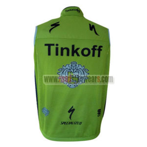 2016 Team Tinkoff Riding Vest Sleeveless Waistcoat Rain-proof Windbreak Green