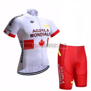2017 Team AG2R LA MONDIALE CANADA Cycle Kit White Red