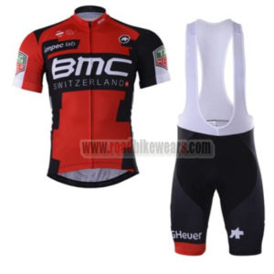 2017 Team BMC Cycling Bib Kit Red Black