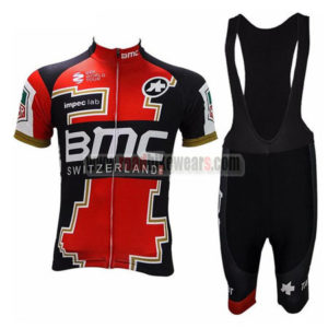 2017 Team BMC Riding Bib Kit Red Black White