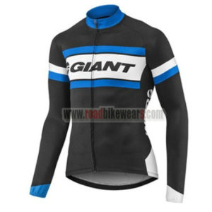 2017 Team GIANT Cycling Long Jersey Maillot Black White Blue