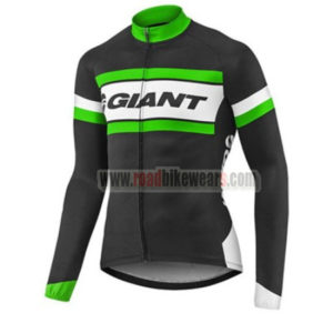 2017 Team GIANT Cycling Long Jersey Maillot Black White Green