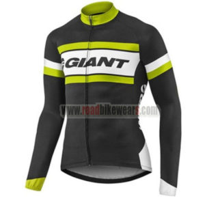 2017 Team GIANT Cycling Long Jersey Maillot Black White Yellow