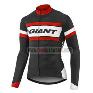 2017 Team GIANT Riding Long Jersey Maillot Black White Red