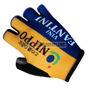 2017 Team NIPPO VINI FANTINI Cycling Gloves Yellow Blue