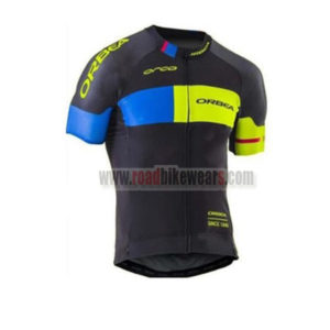 2017 Team ORBEA Cycle Jersey Maillot Shirt Black Blue Yellow