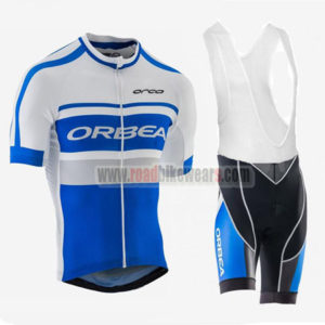 2017 Team ORBEA Cycling Bib Kit White Blue