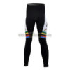 2010 Team Santini UCI Champion Cycling Long Pants Tights Black White Rainbow