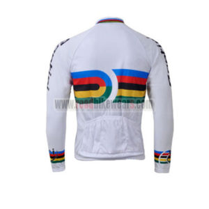 2010 Team Santini UCI Champion Riding Long Jersey White Rainbow
