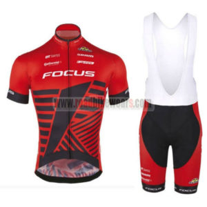 2016 Team FOCUS Cycling Bib Kit Red Black