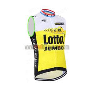 2016 Team LOTTO JUMBO Cycle Sleeveless Vest Tank Top White Yellow