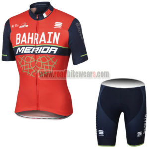 2017 Team BAHRAIN MERIDA Cycling Kit Red