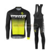 2017 Team SCOTT Cycling Long Bib Suit Black White Yellow