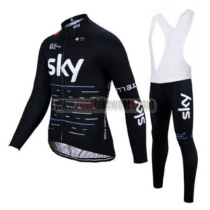 2017 Team SKY Castelli Biking Long Bib Suit Black