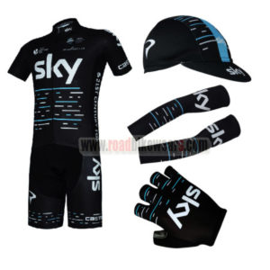 2017 Team SKY Cycling Combo Set Black 5-pieces