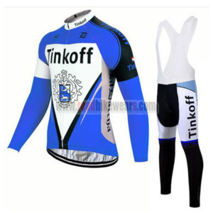 2017 Team Tinkoff Riding Long Bib Suit Blue